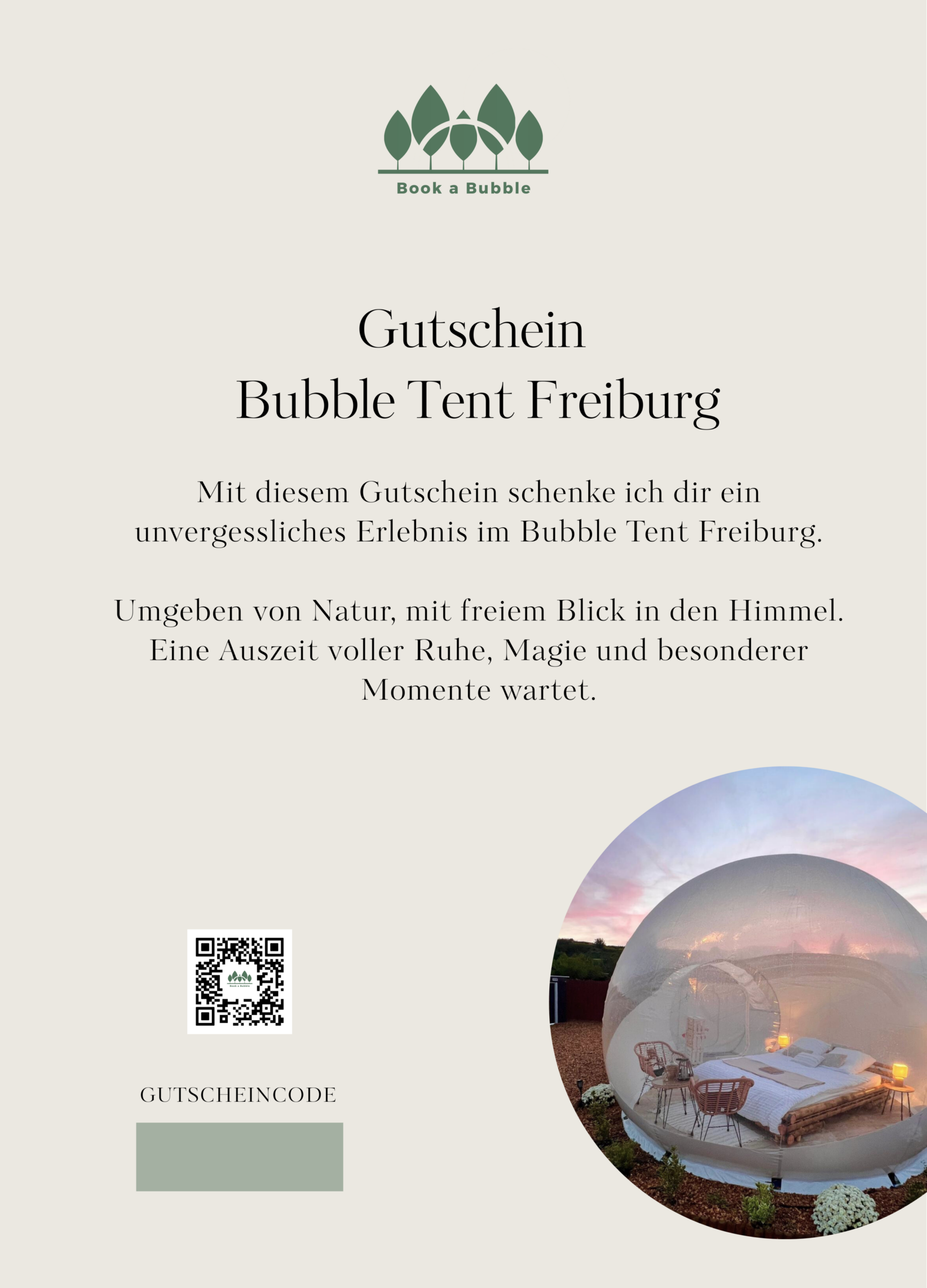 Bubble Tent Freiburg | Standard Gutschein